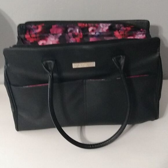 Large Mary Kay Bag/ Tote Black With Pink Floral Inside - Picture 1 of 16